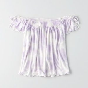 Lavender Tie-dye Off the Shoulder Top